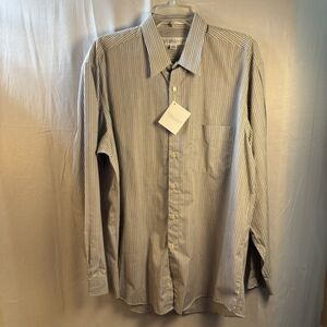 NWT Vintage Perry Ellis Men’s Shirt 16.5 34/35 Striped Cotton Casual Business
